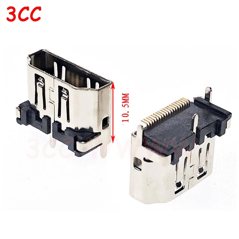 2-20 Port HDMI Złącze wtykowe 19PIN 19P Pionowe SMT SMD 180 stopni HD 19 PIN Gniazdo kompatybilne z HDMI Żeńskie gniazdo PCB
