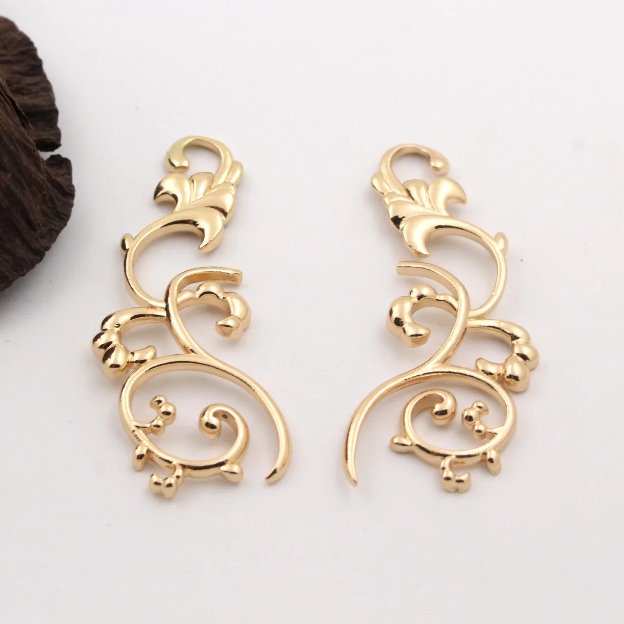 

6pair 50x17mm Brass Casted Leaf Branch Flower Pendant Stamping Decoration Quality DIY Women Bridal Wedding Jewelry Accessories