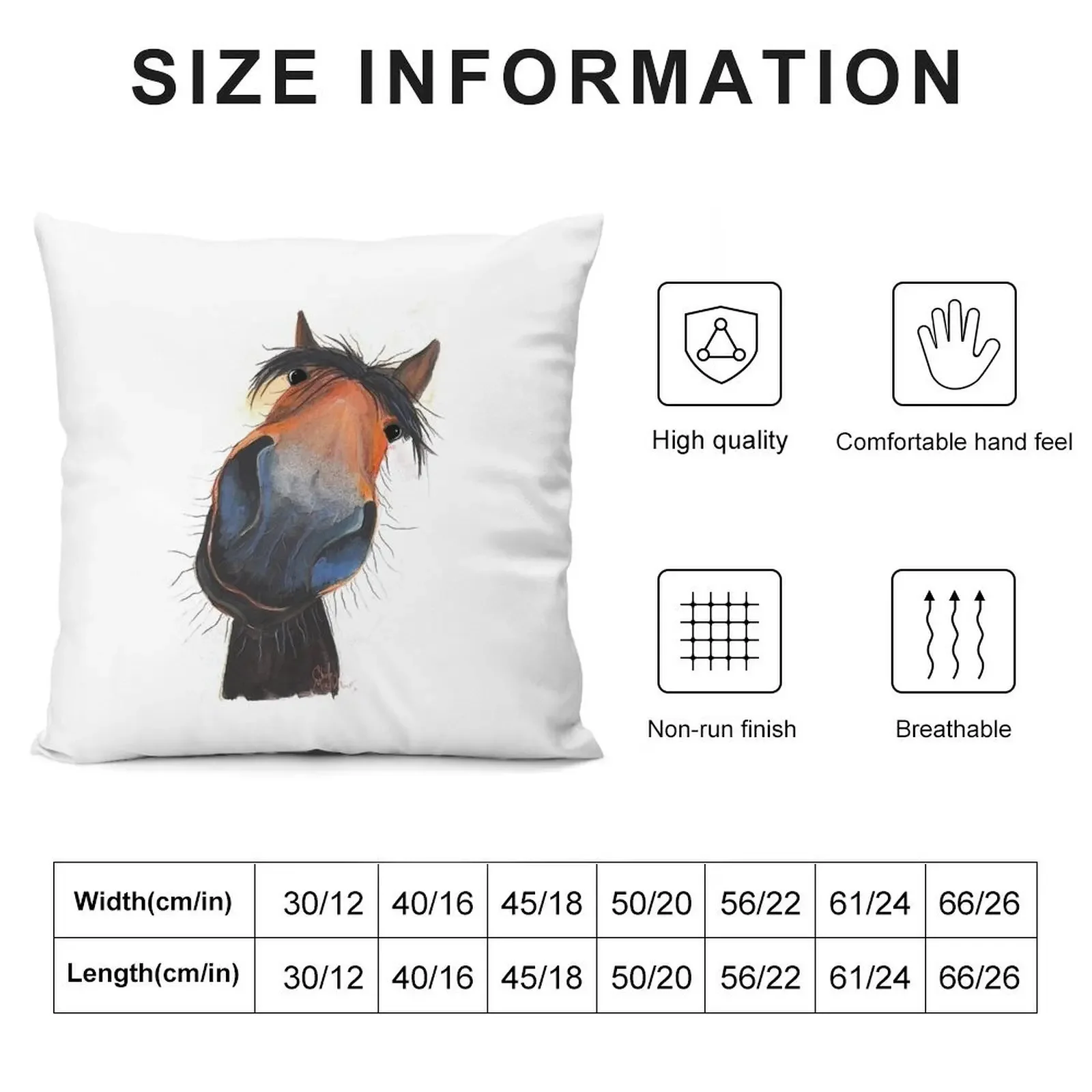 HORSE PRiNT 'HAPPY DAVE' BY SHIRLEY MACARTHUR Throw Pillow Pillowcases Bed Cushions Sofa Pillow Cover pillow