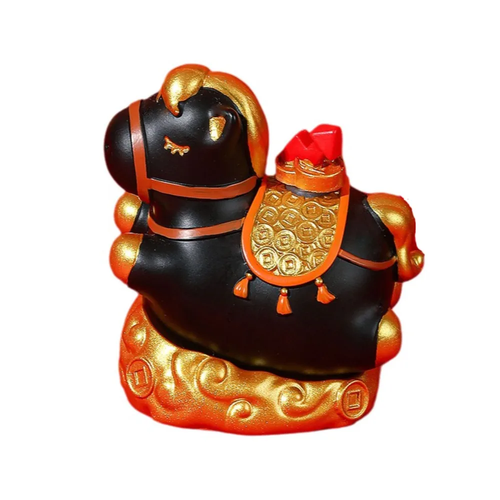 

Kawaii Pony Ornament Rotatable Handcrafted Zodiac Horse Figurines Resin Exquisite Horse Mascot Year of The Horse