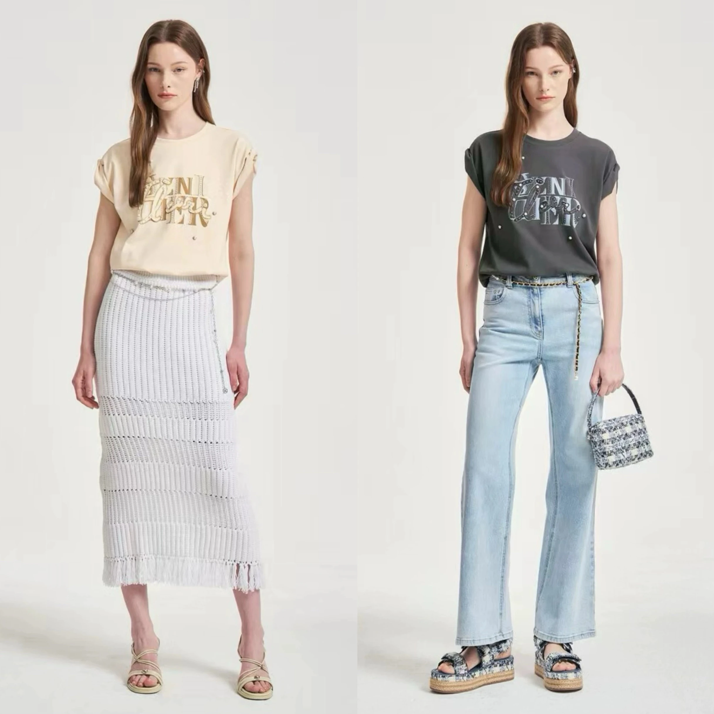 

Корейский Sle OBZ * 25 Летний повседневный круглый свободный буквенный принт с тяжелыми стразами, ортопедированный T irt Commuting Sle