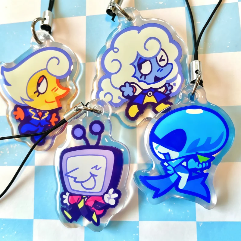 DeLtarune Bosses Acrylic CharmsGlossy Game Character Phone Lanyard Keychain Under Fans Collectible Bag Pendant Gift