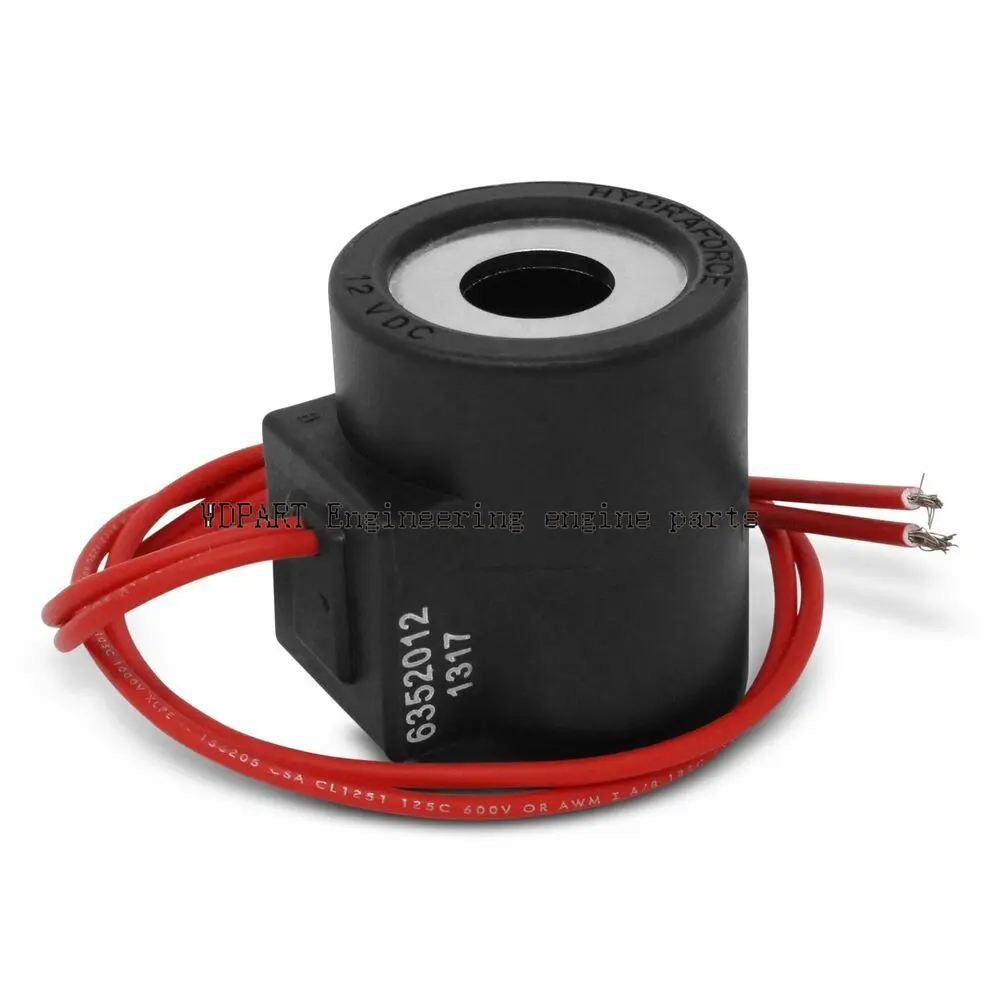 

6352012 Solenoid Valve Coil 12V DC 18&Quot Wire Leads Size 10 For Hydraforce Stem 12 16 38 58 Series