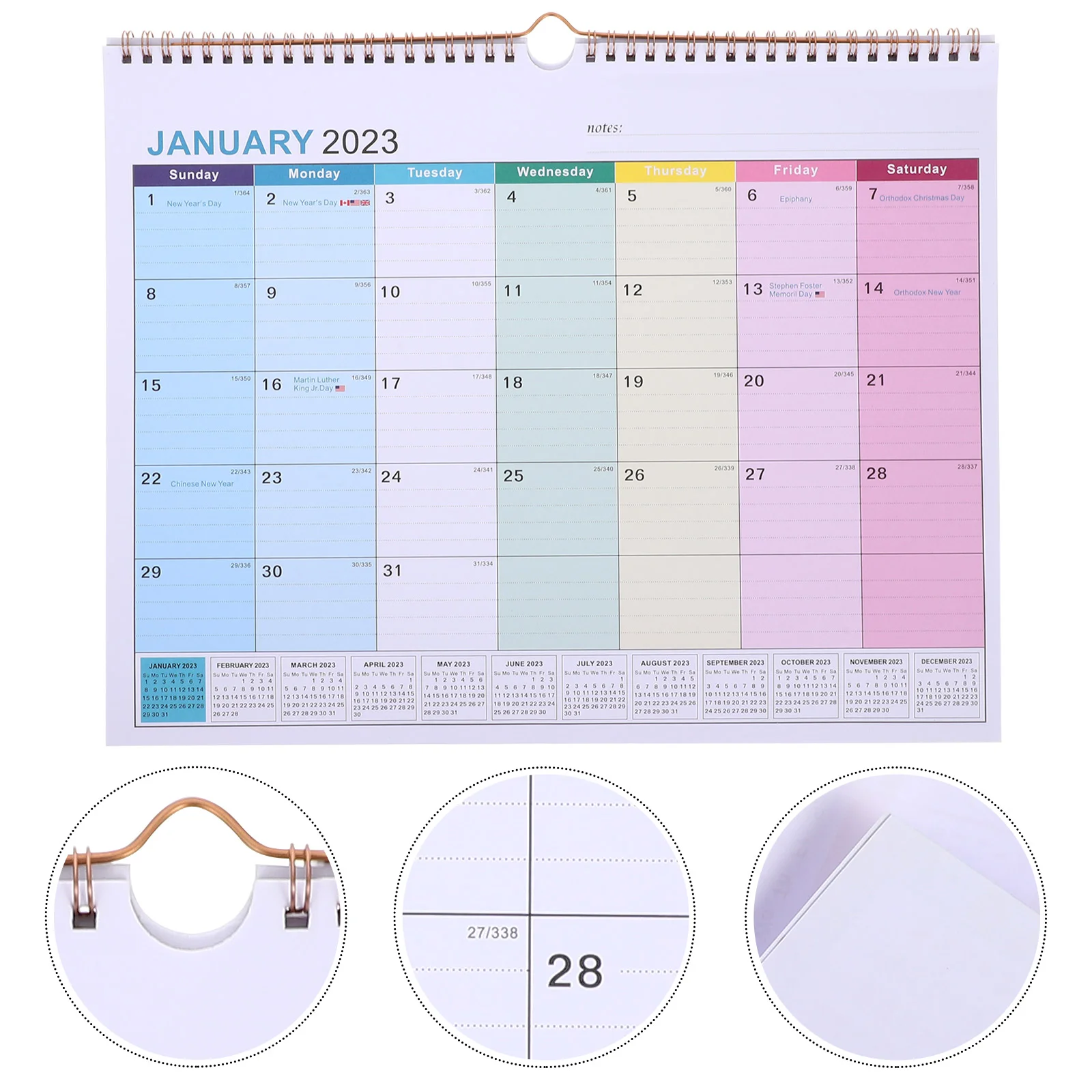 

Calendar Wall Monthly Hanging Planner Office Schedule Academic Paper Year Vertical Note Desk Planning Laminated