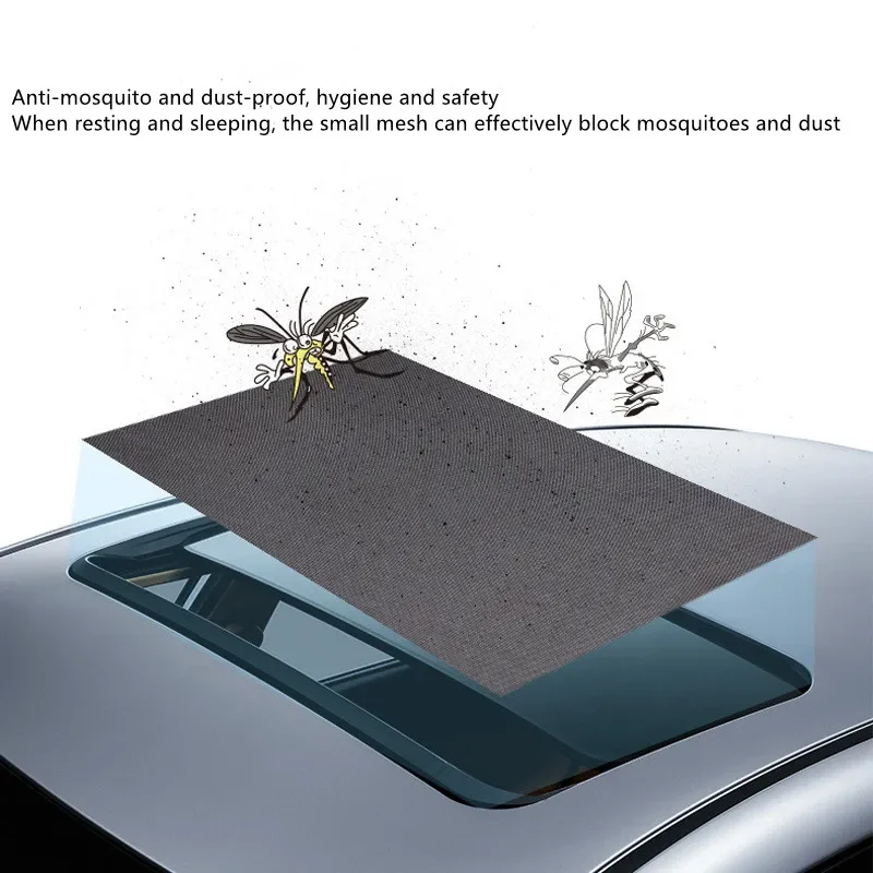 95x55cm Car Mosquito Car Sunroof Sunshade Skylight Blind Shading Net Car Roof Cover Efficient Heat Insulation Shade Screens