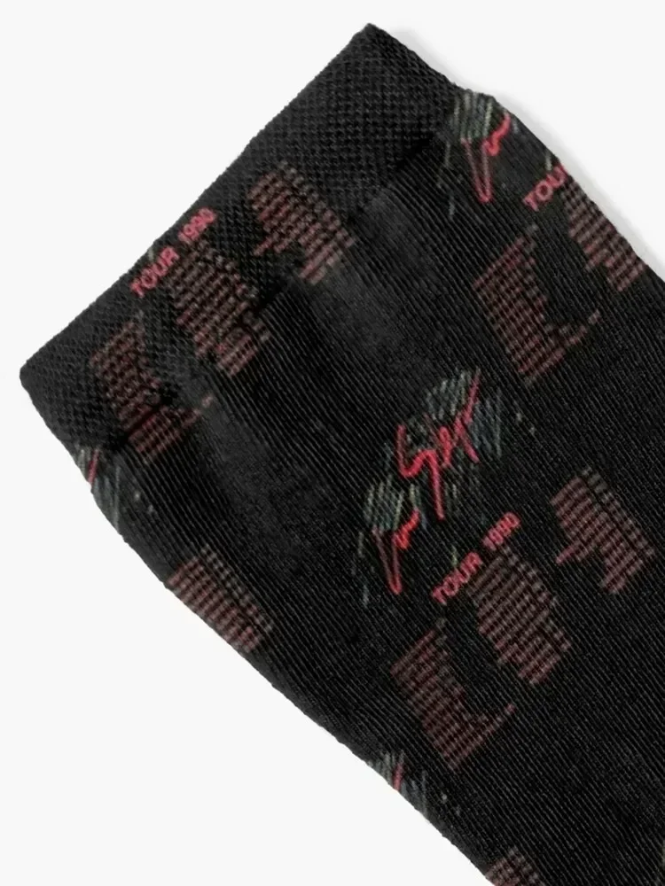 RARE Vintage 90s 1990 90 SRV Stevie Ray Vaughan In Step Final Tour before death double sided Socks short Socks Women's Men's