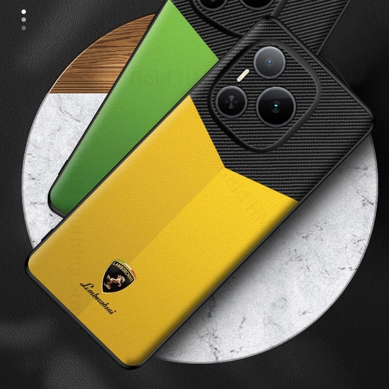 

Splicing Fiber Leather Phone Case For Honor GT Pro Soft Silicone Bumper Shockproof Cover For Honor Power Lens Protection Cover