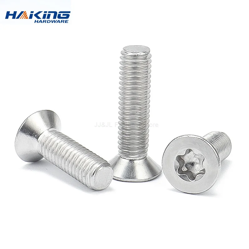 M2 M2.5 M3 M4 M5 M6 Six-Lobe Torx Flat Stainless Steel Countersunk Head Screws Full Threaded Six Lobe Torx Star Drive Head Bolts