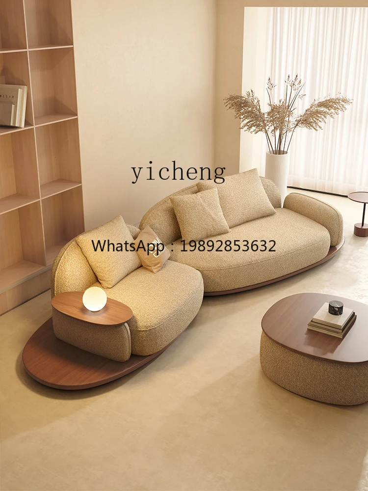 Small Apartment Living Room Sofa Creative Three-Seat Log Style Furniture Modern Minimalist Technology Fabric