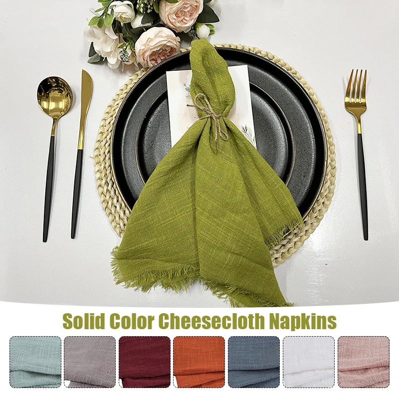 Servetten 41x41cm Katoenen Doek Gaas Retro Burr Rustieke Keukenhanddoek Eetkamer Placemat Bruiloft Linnen Servet Tafel Decor Kerstmis