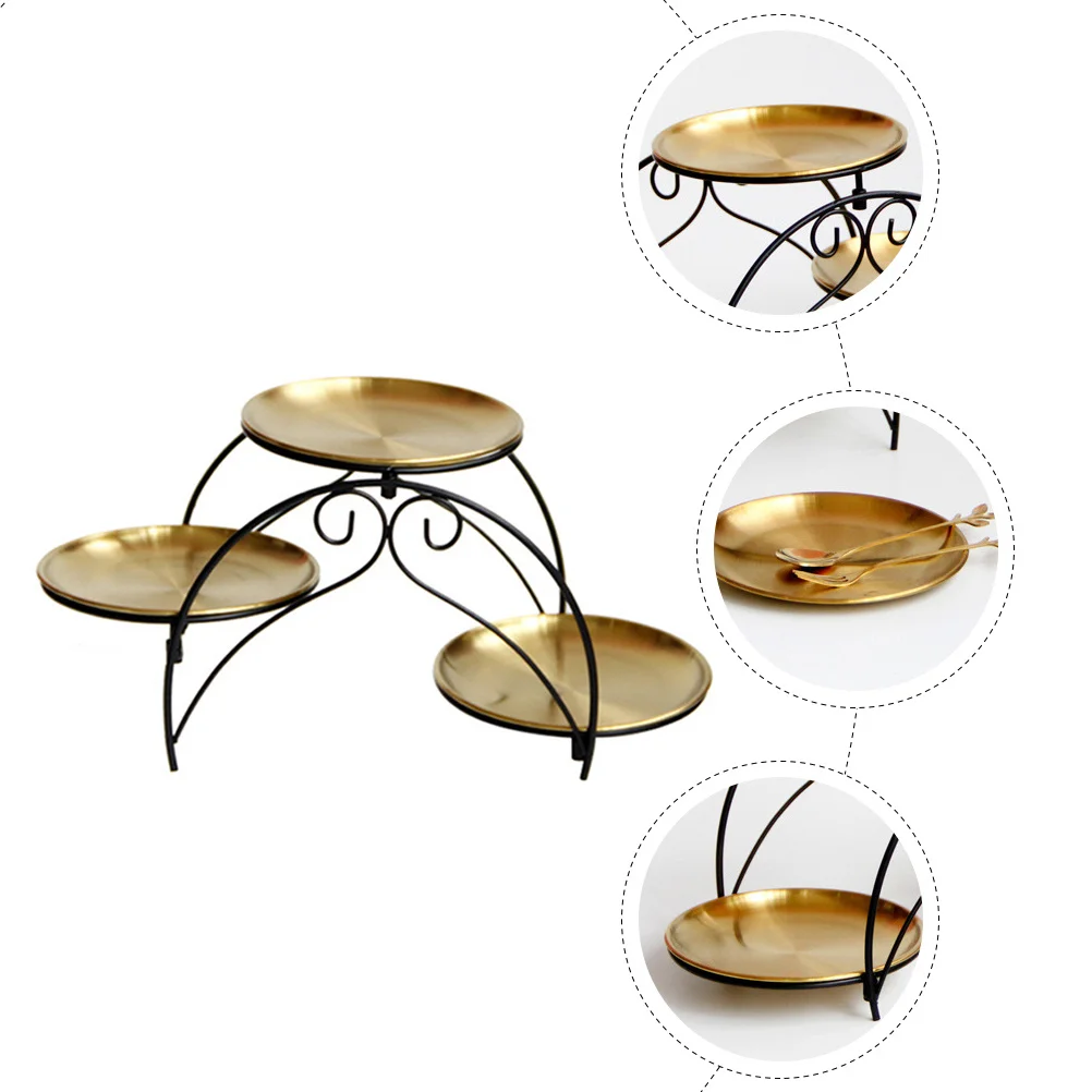 

1 set 1 Set 3-Layer Dessert Stand Cake Display Rack Iron Snack Serving Tray Desktop Fruit Holder Storage Bracket Birthday Party