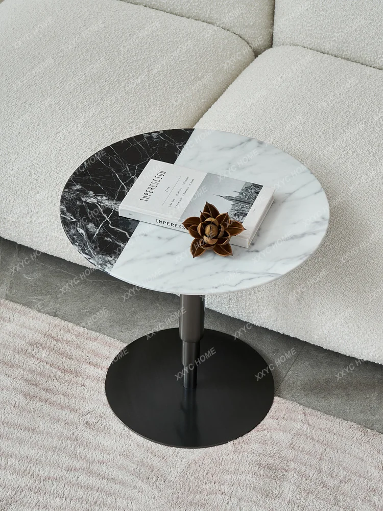 

Designer Personality Creative Stainless Steel round Coffee Table High-End Marble round Side Table Mobile Corner Table