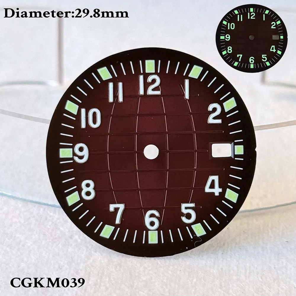 Cadran vert brillant NH35, accessoires de montre personnalisés, sans logo, pièces de montre, 29.8mm