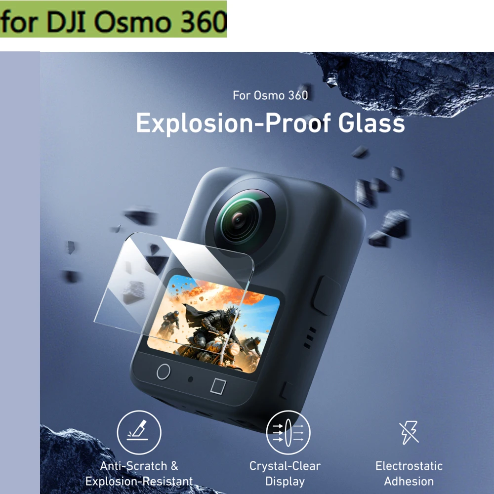 

2 PCS Screen Protector for DJI Osmo 360,Panoramic Camera Tempered Glass Protective Film Anti-Scratch Screen Protector Accessory