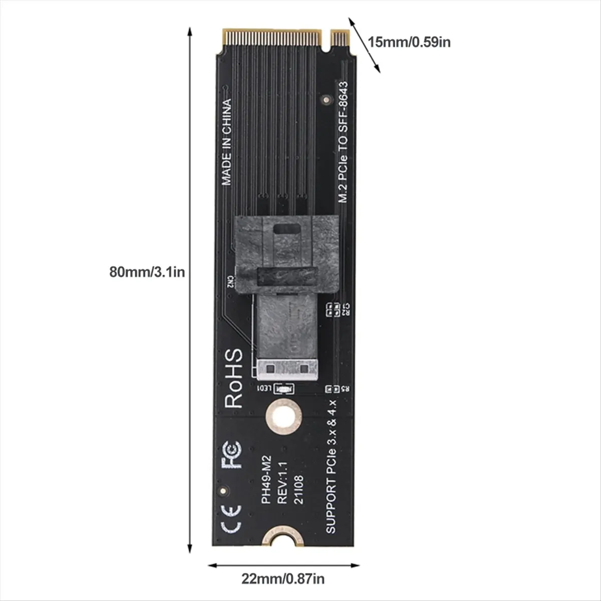 placa-adaptadora-a40i-m2-nvme-para-u2-conversor-mkey-pciex4-m2-pcie-para-sff8643-suporte-para-ssd-m2-nvme-2260-80