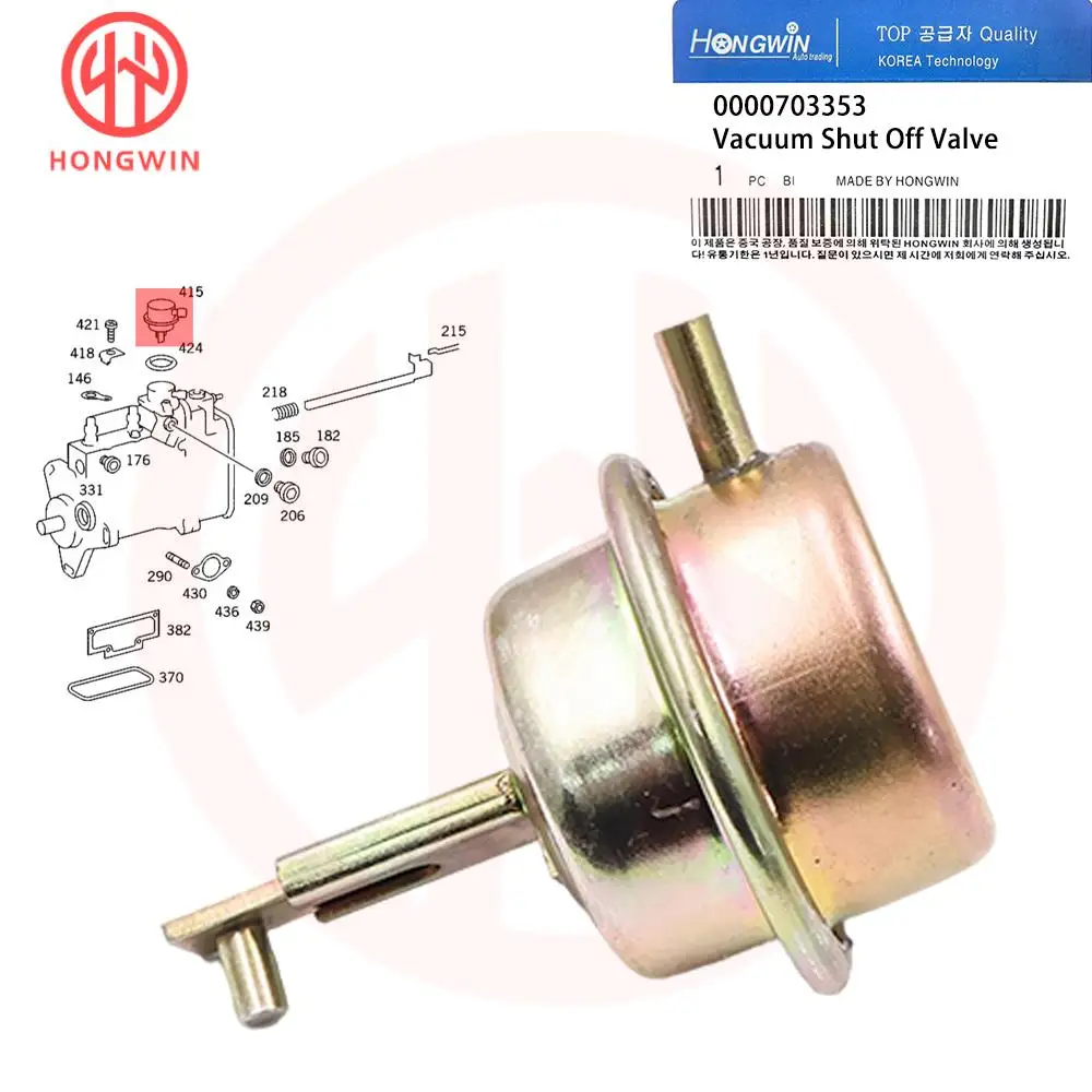 Válvula Solenoide de Parada de Bomba Inyectora de Combustible Diésel 0000703353 para Mercedes-Benz W124 190 W201 240D 300D