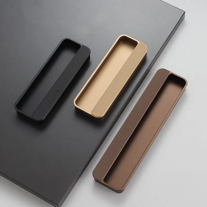 1PCS Embedded Wardrobe Cabinet Doors Barn Doors Drawer Handles Cabinet Sliding Doors Hidden Handles ardware Accessories