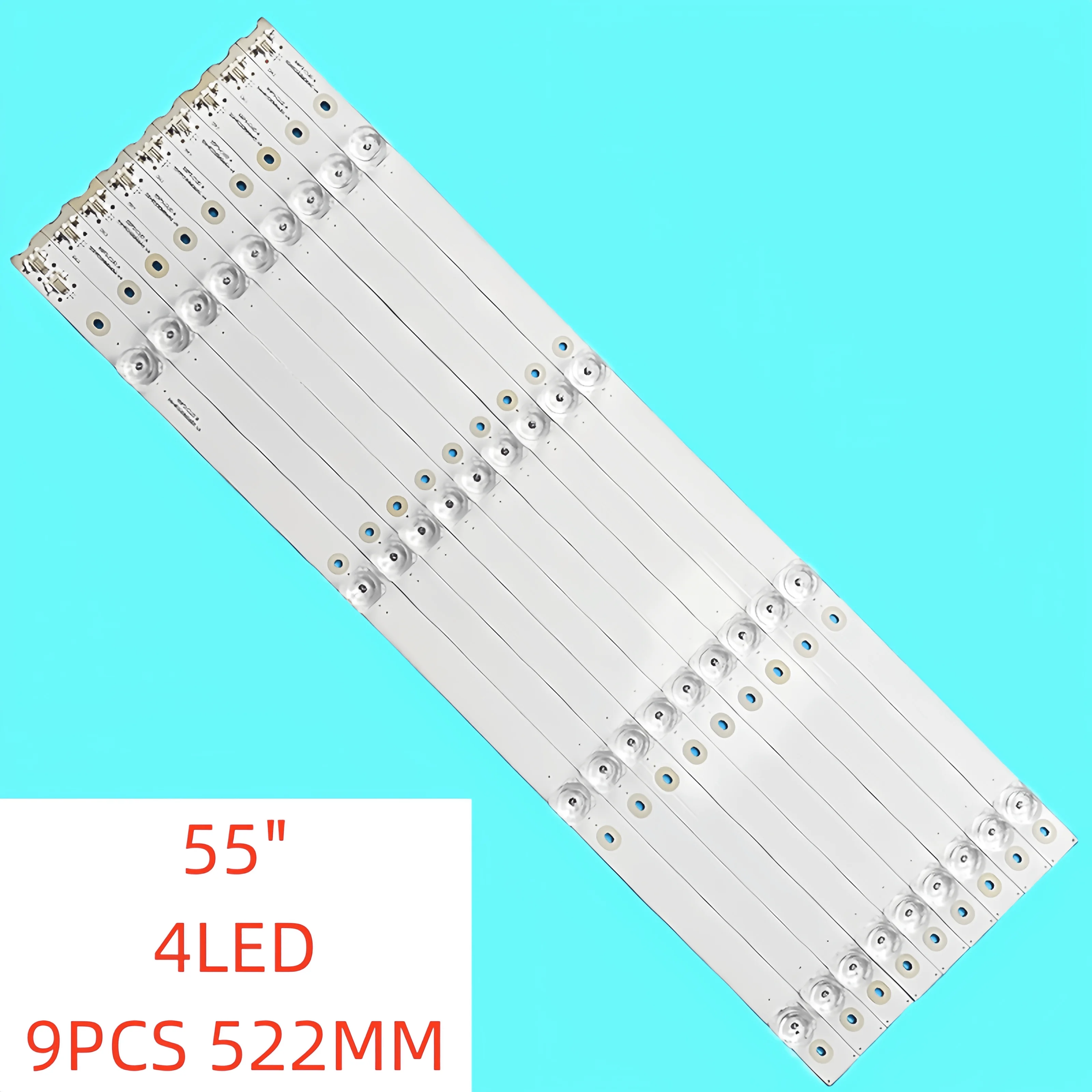 

9pcs 4lamp New LED Backlight for TCL L55P3CUS LVU550ND1L CD9W27 55U6780C 55BC7600 4C-LB5504-HR15J HR17J HR18J 55HR330M04B5 V4