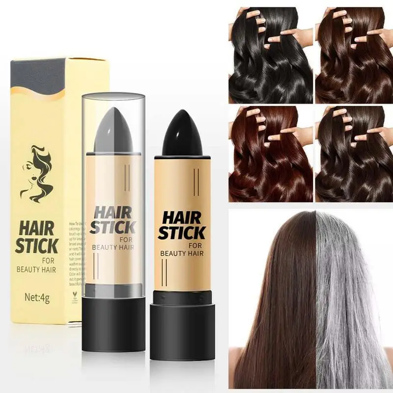 

Hair Color Cream Lipstick Style Black Brown Cover Grey White Hair Temporary Hair Color Modify Cream Stick Pen Temporary Hair Dye