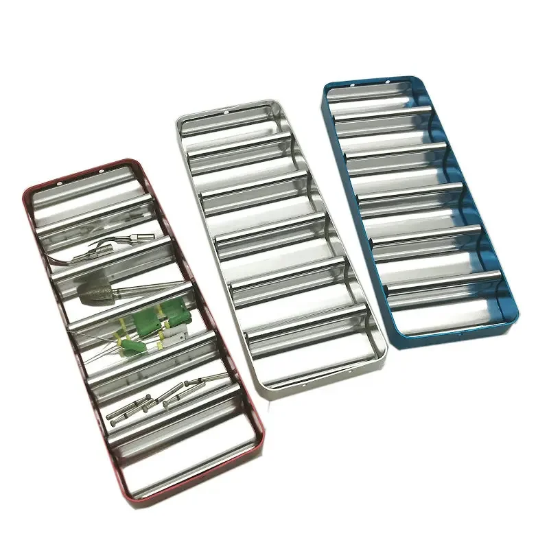 Dental Bur Holder Block Sterilizer Case Disinfection Endo Box 6 Rack 3 Colors