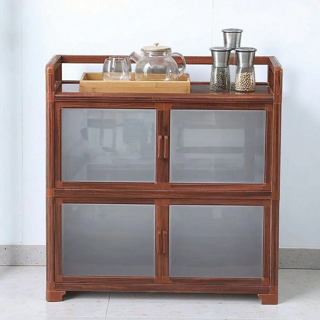 Aluminum alloy kitchen side cabinet household large capacity locker living room multi-layer multi-functional locker
