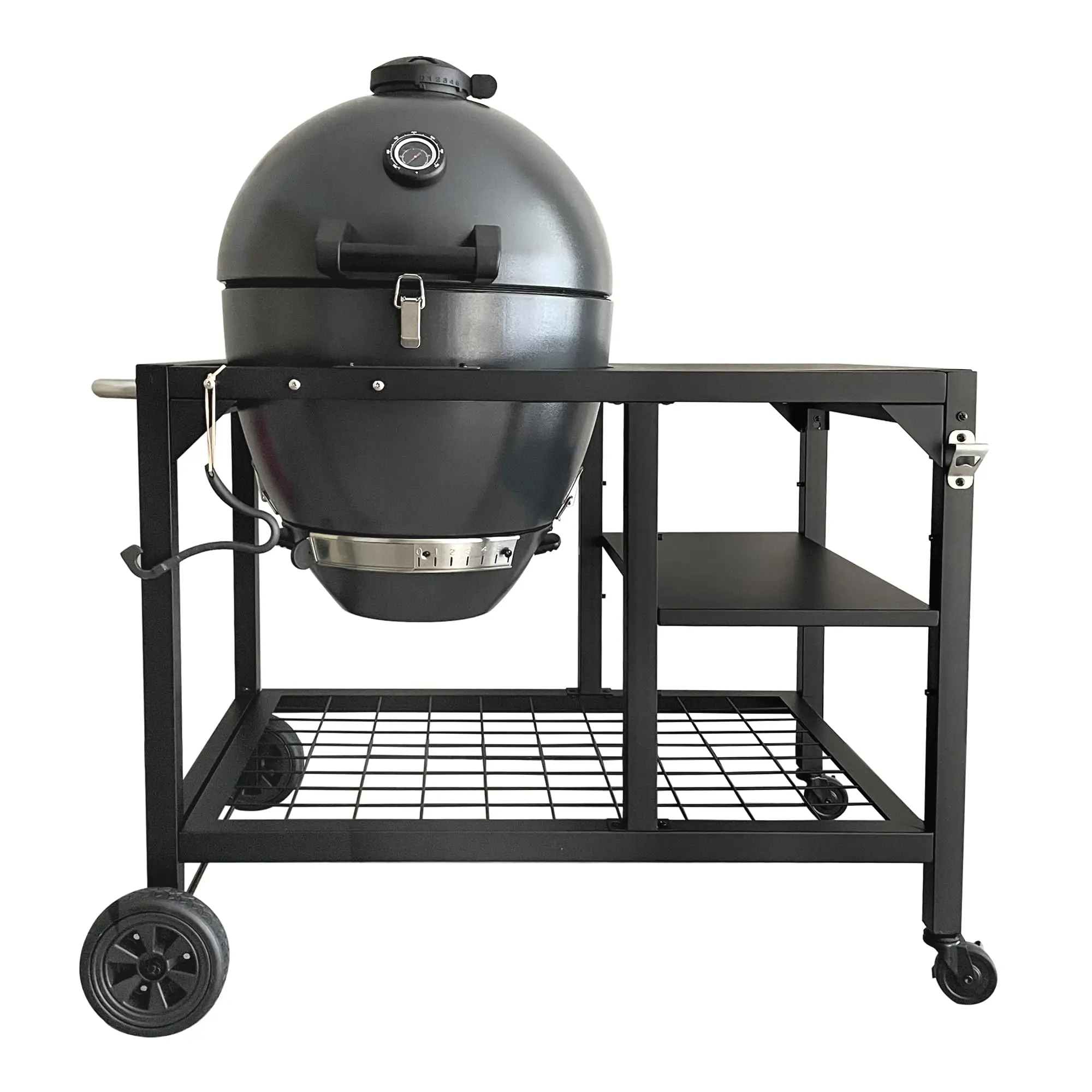 22-Inch Steel Kamado Charcoal Grill and Egg Smoker with Cart
