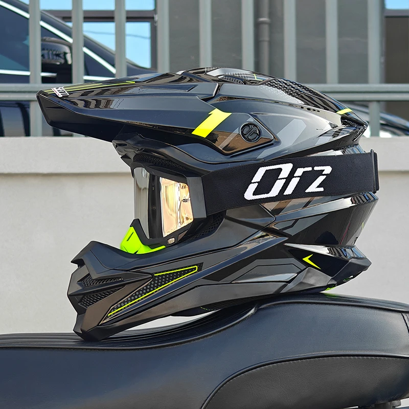 

Мотошлем для взрослых, одобренный DOT, для внедорожных гонок на мотоциклах, полнолицевой, с защитными очками
