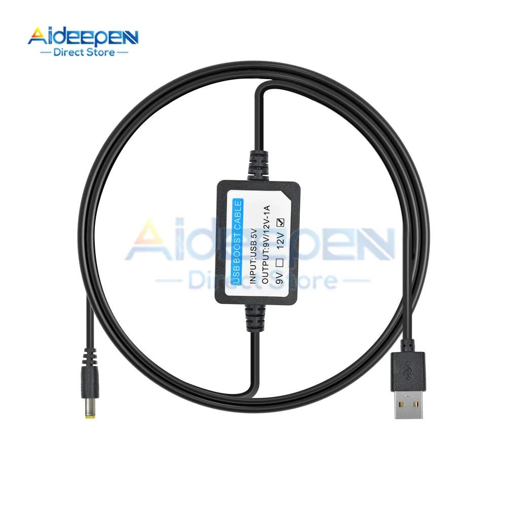 1 قطعة USB تهمة كابل تعزيز الطاقة تيار مستمر 5 فولت إلى 9 فولت 12 فولت 1A تصعيد محول محول كابل يو اس بي مع دفعة مكون 5.5 مللي متر × 2.1 مللي متر