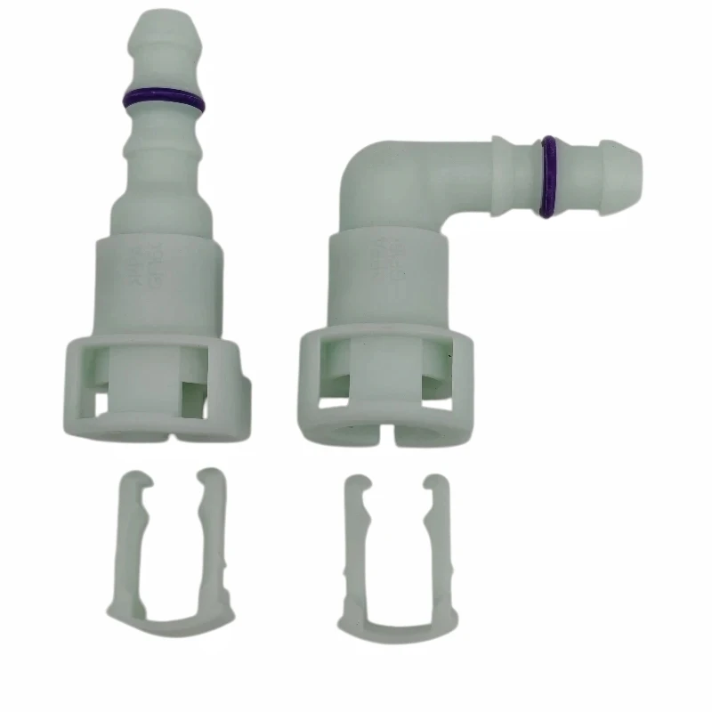7.89mm ID6 180 degree 5/16 SAE fuel pipe fittings auto plastic Fuel line quick connector for Chevrolet U clip 2 pcs one lot