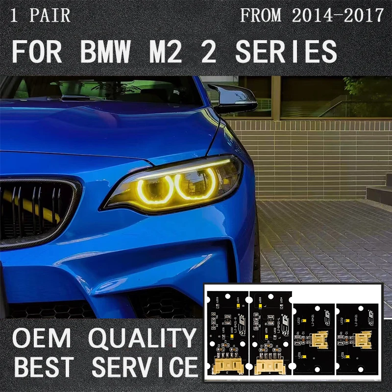 

Yellow DRL Angel Eyes For 2014-2017 BMW 2 Series M2 F87 F22 F23 Xenon Headlight Daytime Running Light Chips CSL Red Blue 7388924
