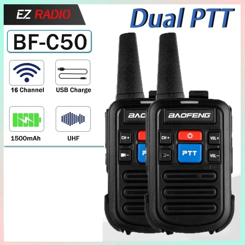baofeng BFC50 camping long range walkie talkie Wireless set radios walki communication radio transceiver ptt Two-way intercom