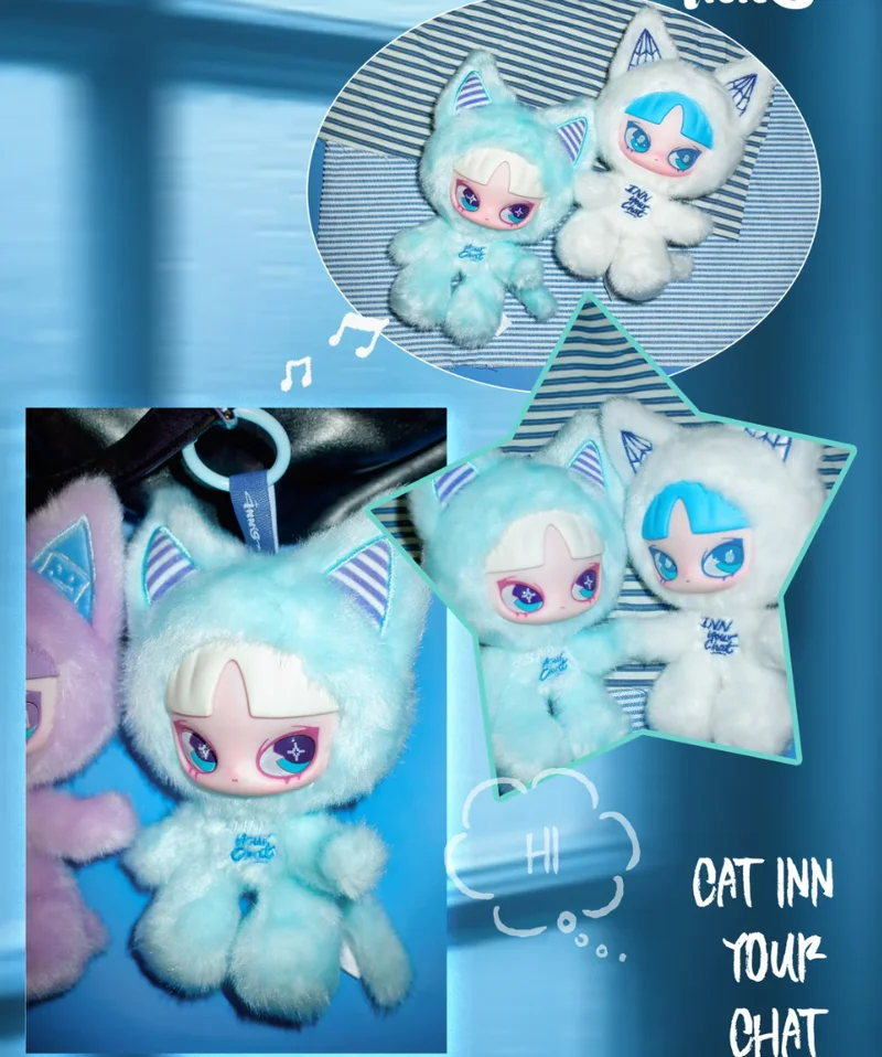 Inns Cat in Your Chat Series Vinyl Face Blind Box Trendy Hipper Toy Figure Decoration Gift for Kids Collectible Trendy Toys