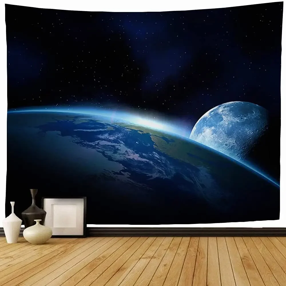 Outer Space Planet Tapestry Abstract Science Fiction of Galaxy Tapestry Wall Hanging Art for Bedroom Living Room Dorm Decor