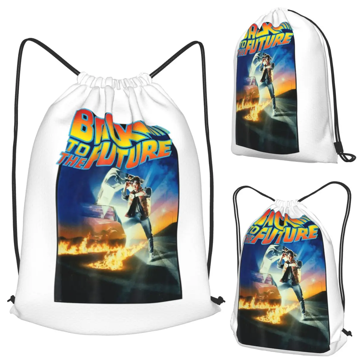 Back To The Future Backpacks Portable Drawstring Bags Shoes Bag Book Bags for Travel Students view 4