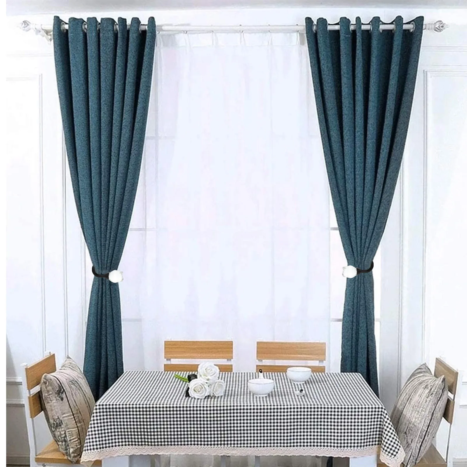 

1Pair Professional Curtain Hooks Crystal Decorative Accessories Sturdy Trustworthy Graceful Lines Curtain Pothooks