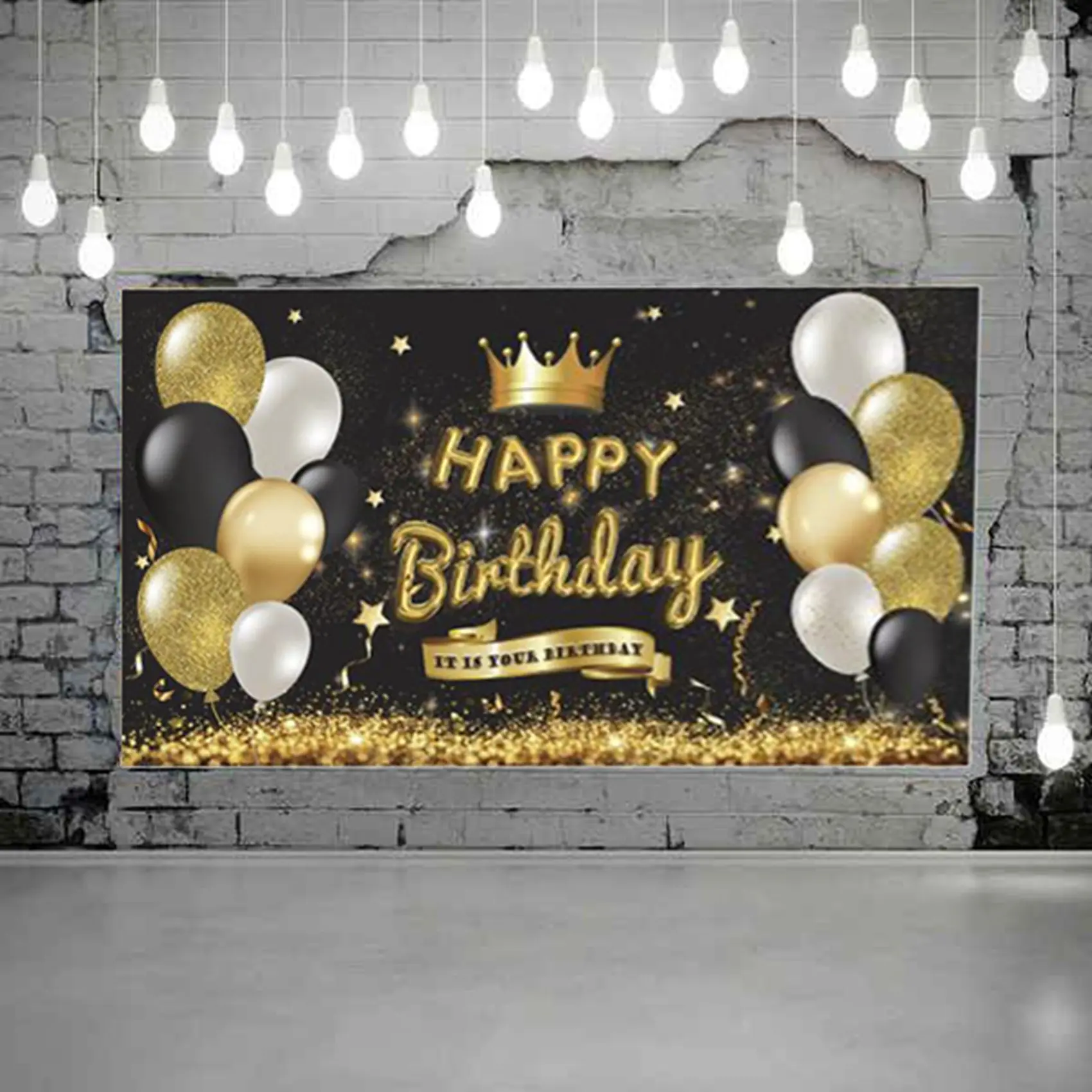 Banderole de fond joyeux anniversaire, bannière de fond joyeux anniversaire, décor de fête, fournitures de fête, accessoires de photomaton intérieur et extérieur