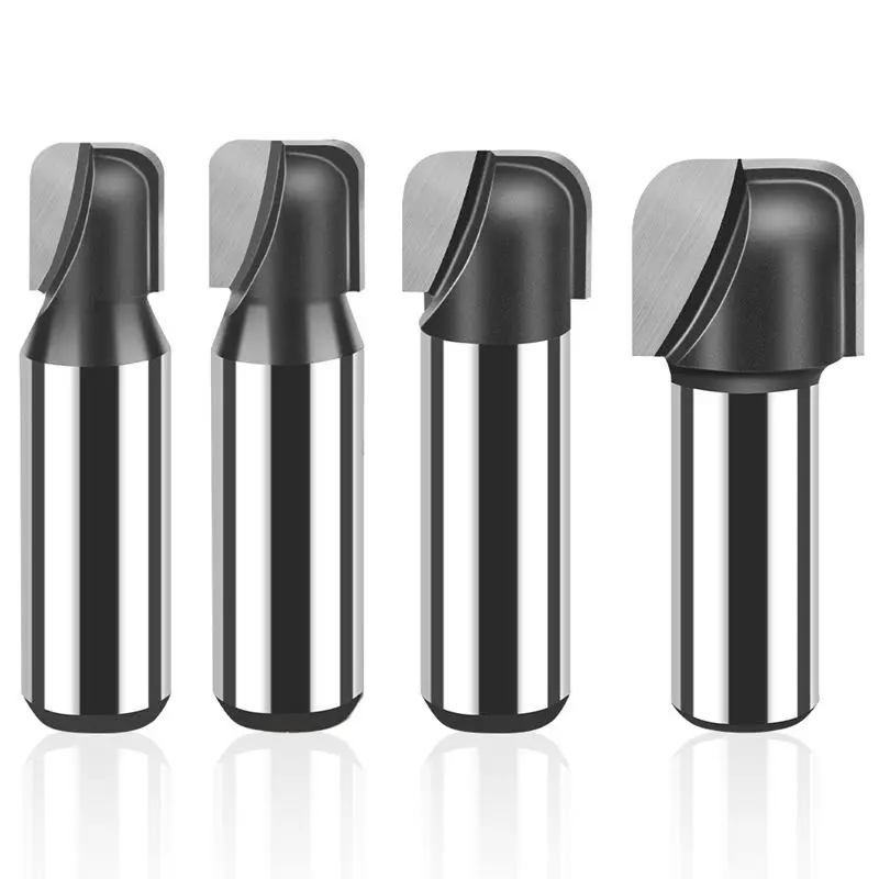 

ABMH-4Pcs Bowl & Tray Router Bit Round Nose Groove Head Wood Cutter Woodworking Tools Carving Cutting Tool Easy To Use 12Mm