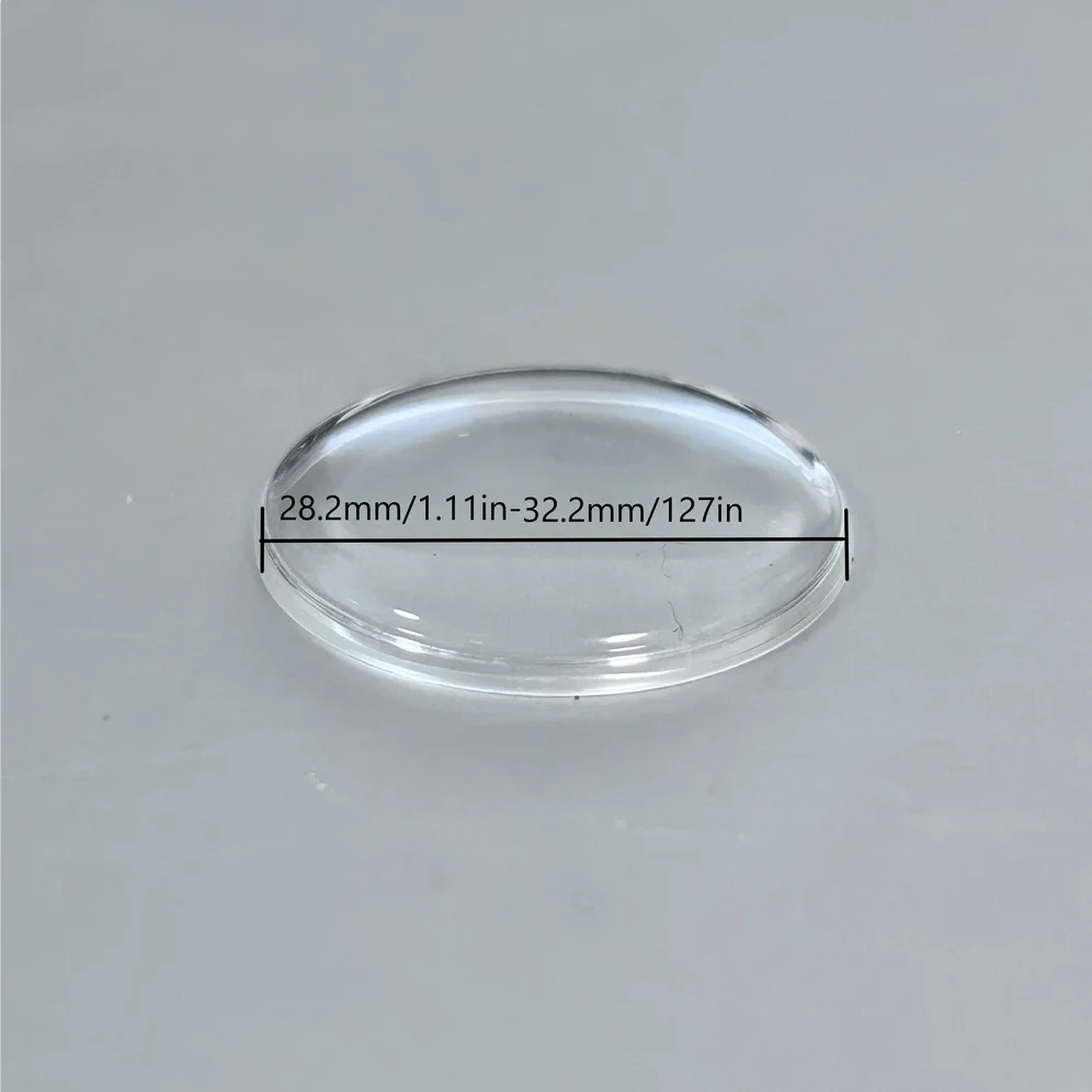 1 Piece Dome Plastic Watch Glass Front Cover Plexiglass Watch Face Cover 28.2mm to 32.2mm Diameter for Wristwatch Repair