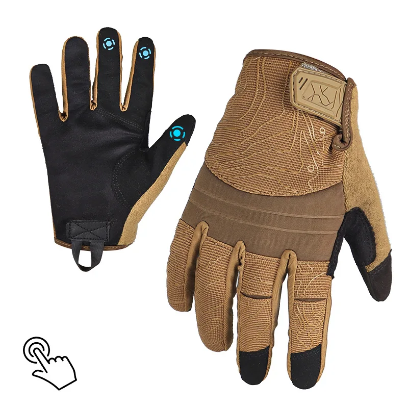 Four-Season Full Finger Tactical Gloves for Men with Index Finger Touch Screen Non-Slip for Outdoor Motorcycle Cycling Hiking