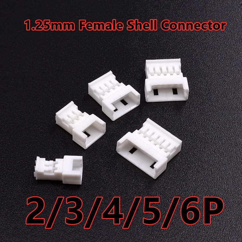 50PCS 1.25mm Female Shell Connector Air Docking Plug Female Rubber Shell 2p3p 4p 5p 6p Splices