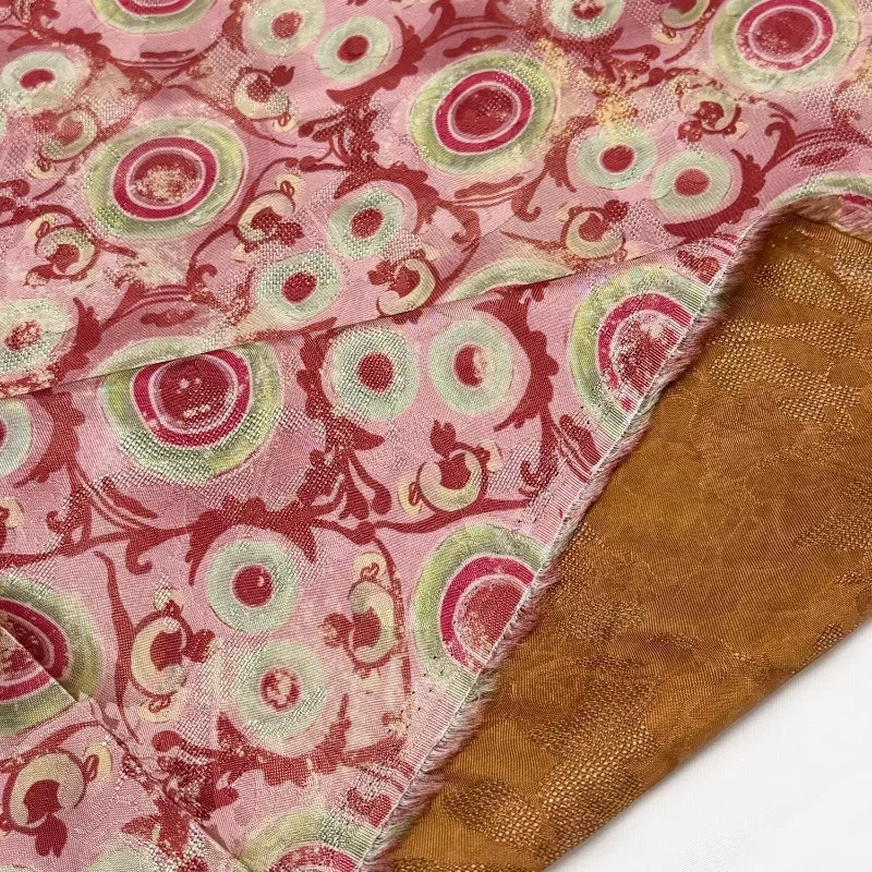 

100%Plant Silk Fabric Designer Jacquard Floral Lightweight Breathable Summer Hanfu Qipao Hanfu Dress Skirt Curtains Tablecloth