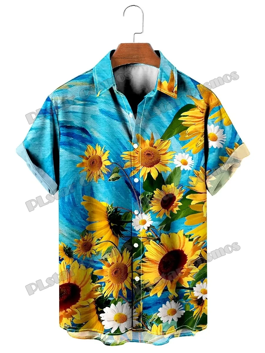 

Sunflowers Oil Painting 3D Printed Fashion Men's Hawaiian Shirt Unisex Summer Casual Short Sleeve Button Down Shirts CY-54