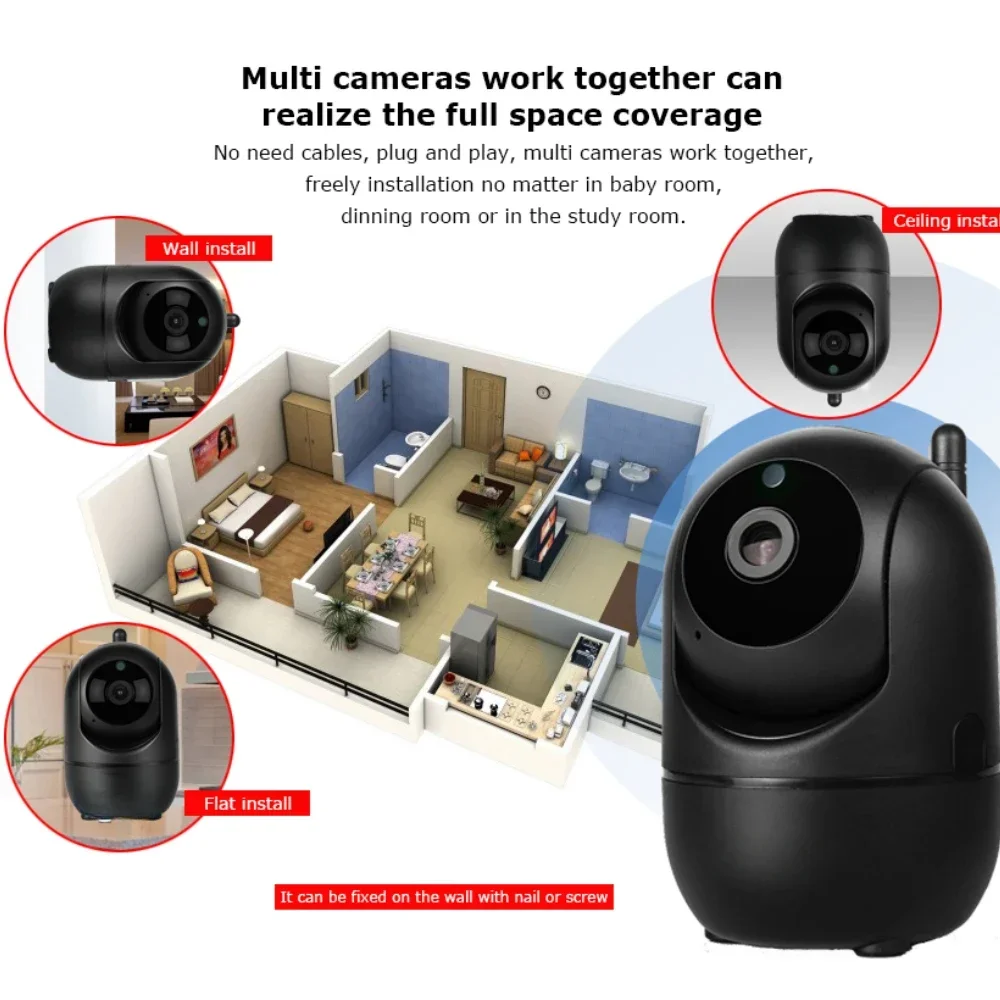 With Intelligent Auto Tracking of Human Home Security Surveillance CCTV Network Wifi Camera HD 1080P Cloud Wireless IP Camera