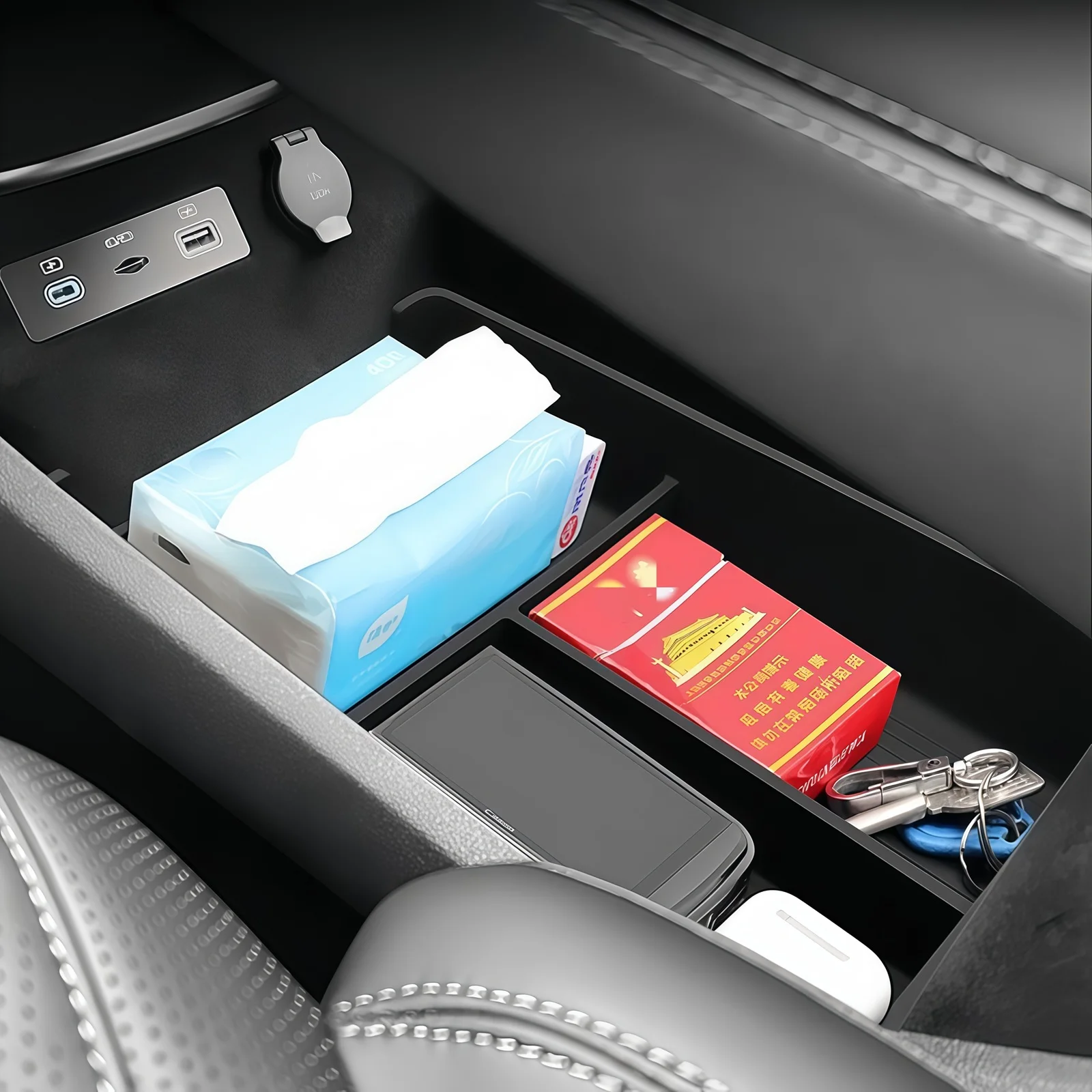 Center Console Lower Storage Organizer Tray for BYD Sealion 7 EV 2024-2026 Interior Compartment Box Car Accessories view 4