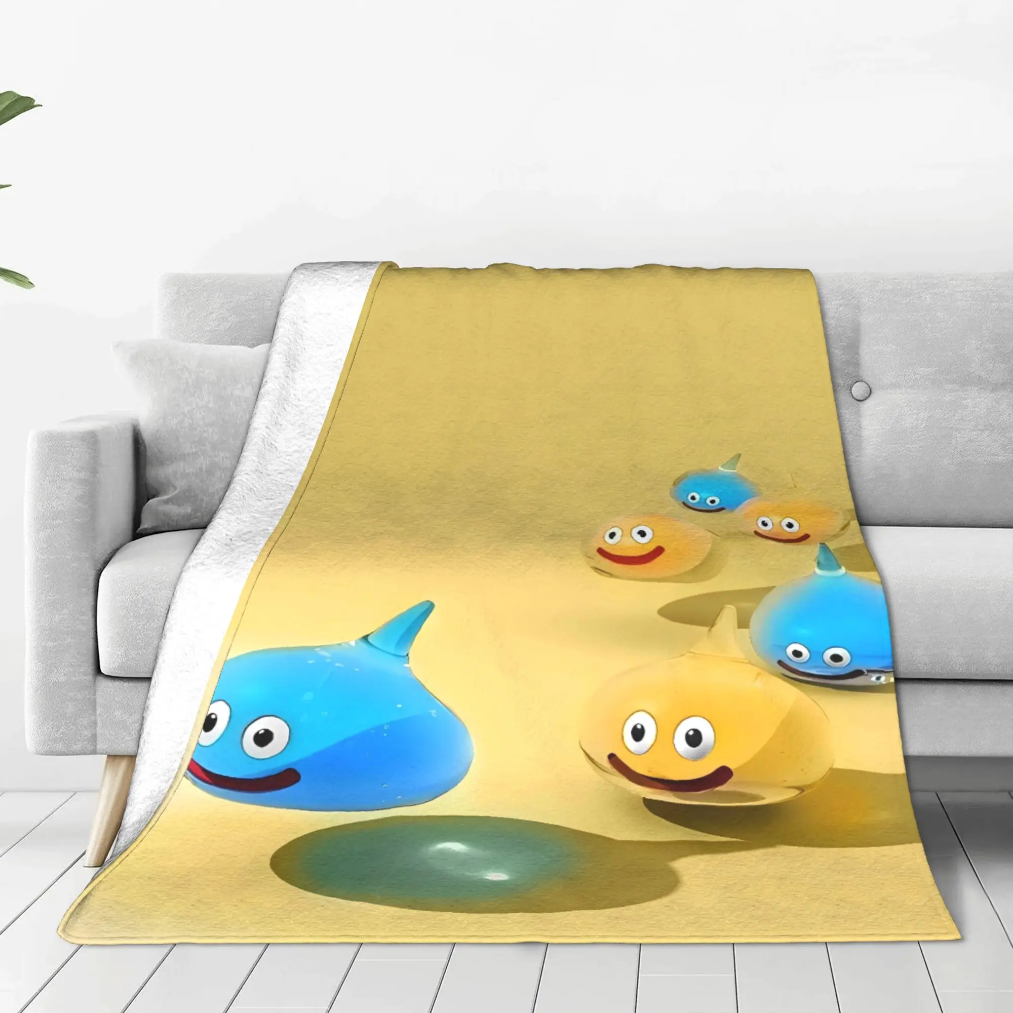 D-Dragon Quest Slime Blanket  Soft Warm Fashion Plush Throw Blanket For Kids Adult Home Decor Flannel Bedspread Bed Cover