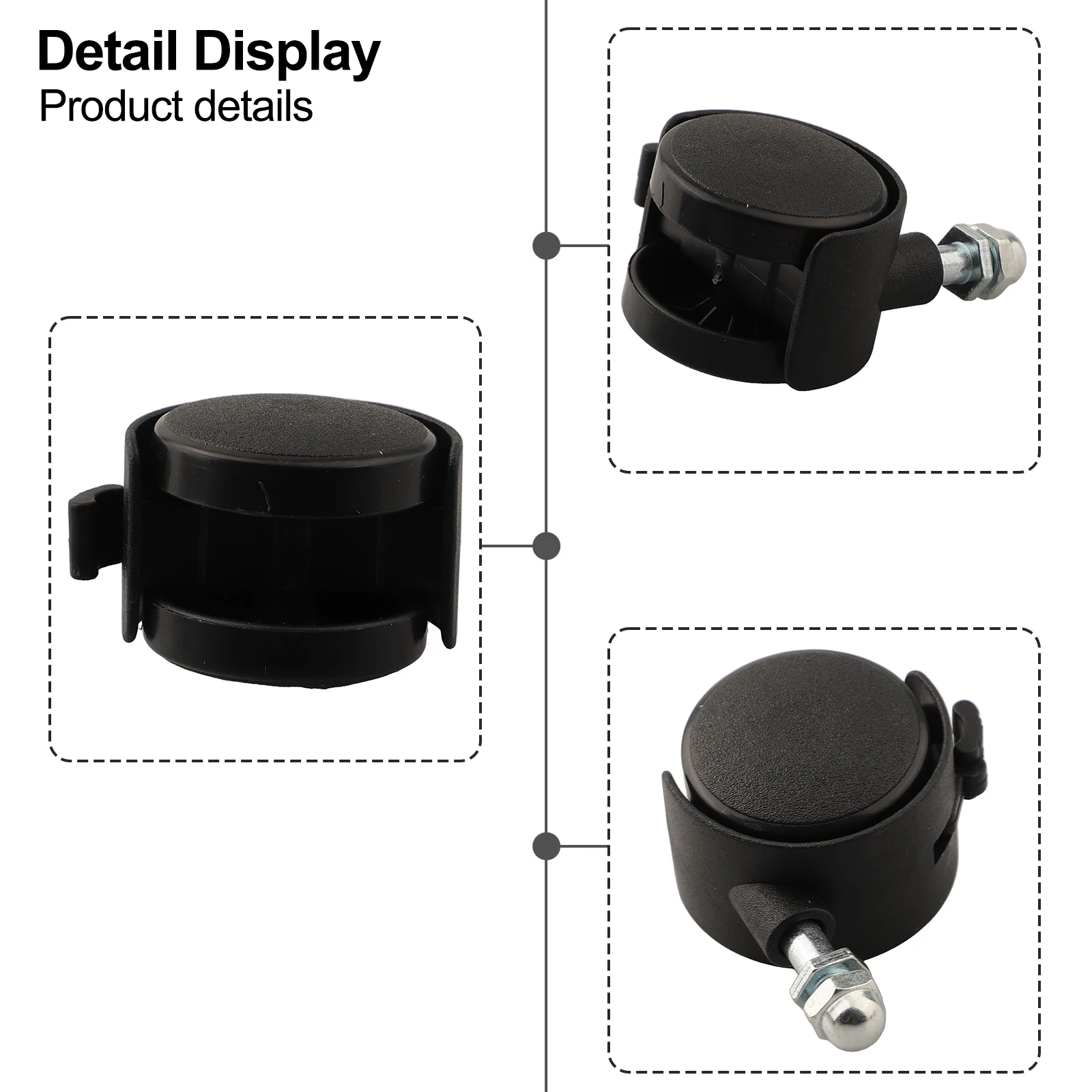 Caster Wheel Set Omni-directional Casters Indoor Movement Heater Mobility Long-lasting Performance Robust Plastic Material
