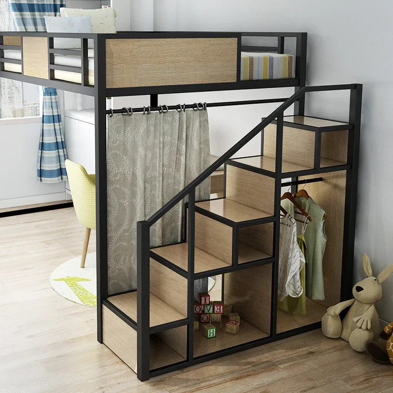 เตียงยกสูง เตียงและโต๊ะ ศาลาอพาร์ทเมนต์ขนาดเล็ก เตียงเดี่ยว ตู้เสื้อผ้าประหยัดพื้นที่ในตัว