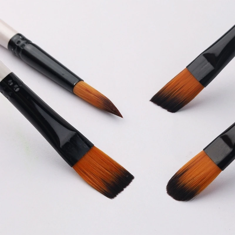 2023 pincéis pintura com 12 peças, ponta fina/redonda/plana/oblíqua, para iniciantes