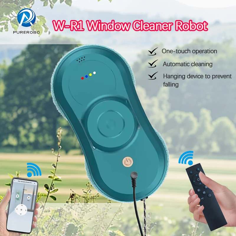 Robot Window Cleaner Purerobo W-R1 Smart APP Control Automatic Cleaning Glass High Suction Power Vacuum Window Cleaning robotics