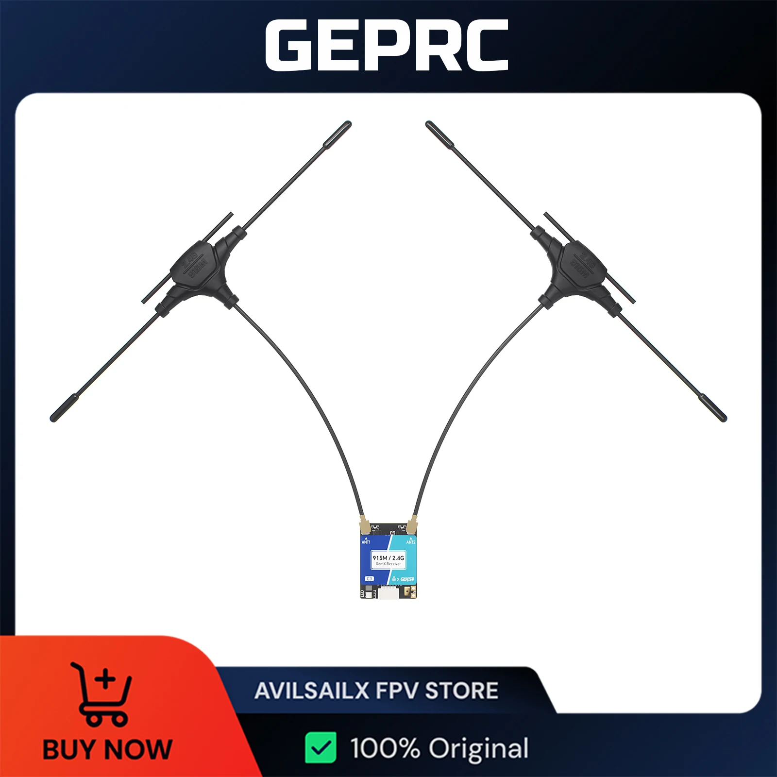 Geprc elrs 915m/2.4g c3 gemini xrossband receptor tx módulo duplo-rf chip 1000hz fpv quadcopter peças de drone freestyle de longo alcance